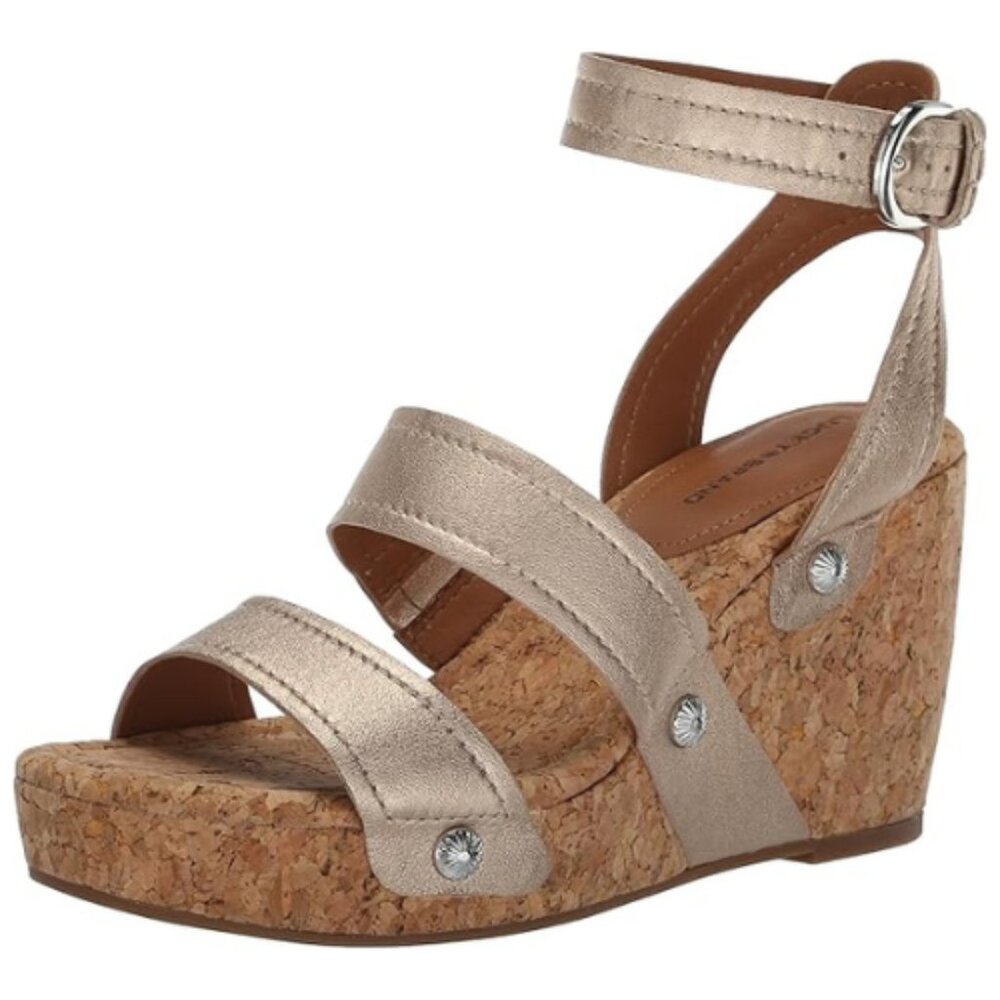 Lucky Brand Women's VALINTINA Wedge Platform Sandal, Stardust, 12M
